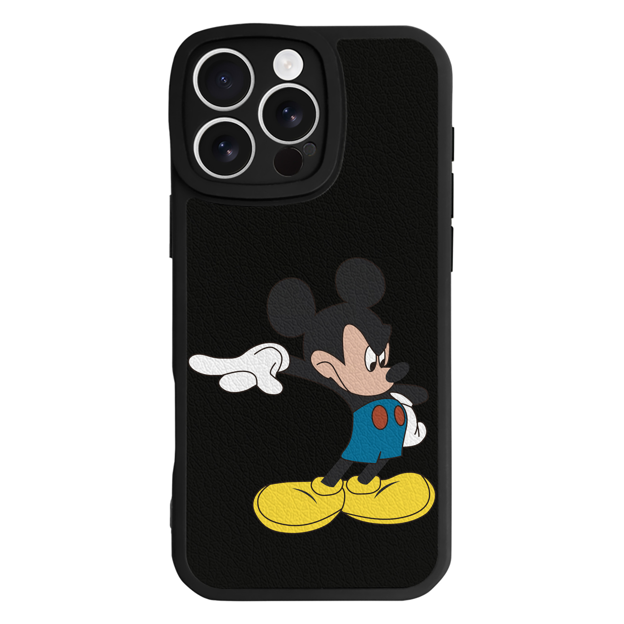 （画像用） ミッキーマウス Mickey Mouse 【iPhone 16シリーズ対応】シリコンスマホケース（レザー調） 材質：シリコン